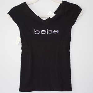 NEW Bebe logo tshirt with Swarovski elements